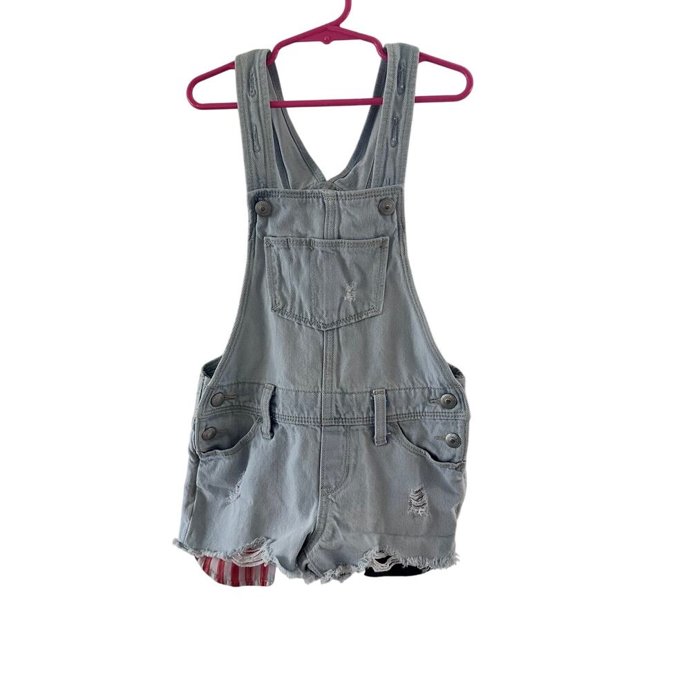 Old Navy Denim Overalls - Light Wash, Distressed, Size 6/7